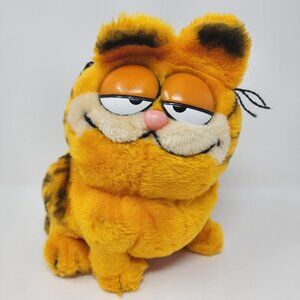 Vtg 1981 Dakin Garfield Cat Sitting 9" Plush Shredded Clippings Stuffed Animal